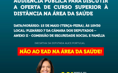 Alice Portugal realiza audiência sobre oferta de curso superior à distância na área da saúde