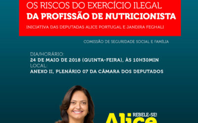 Alice Portugal realiza audiência sobre o exercício ilegal da profissão de Nutricionista