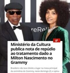 Nota de repúdio do desrespeito a Milton Nascimento no Grammy