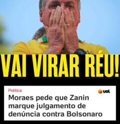 Moraes pede que Zanin marque julgamento de denúncia contra Bolsonaro